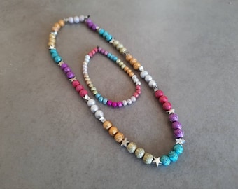 DIY Kids Necklace Kit, Color Beads, Colorful Necklace, Home Art Craft Kit, Necklace Kit For Kids, Your Own Jewelry Kit, DIY Necklace Kids