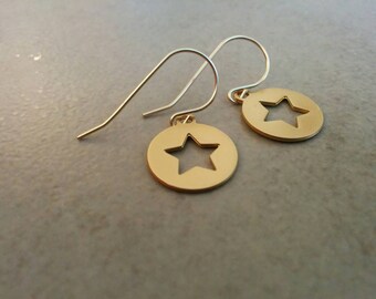 Gold Star Earrings For Girls
