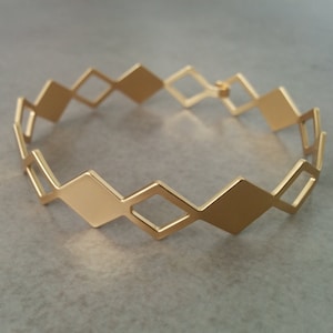 Gold Thin Bracelet, Geometric Bracelet, Triangle Bracelet, Gold Bracelet, Geometric Bangles, Gold Geometric Bracelet, Cuff Bracelet, Bangles image 1