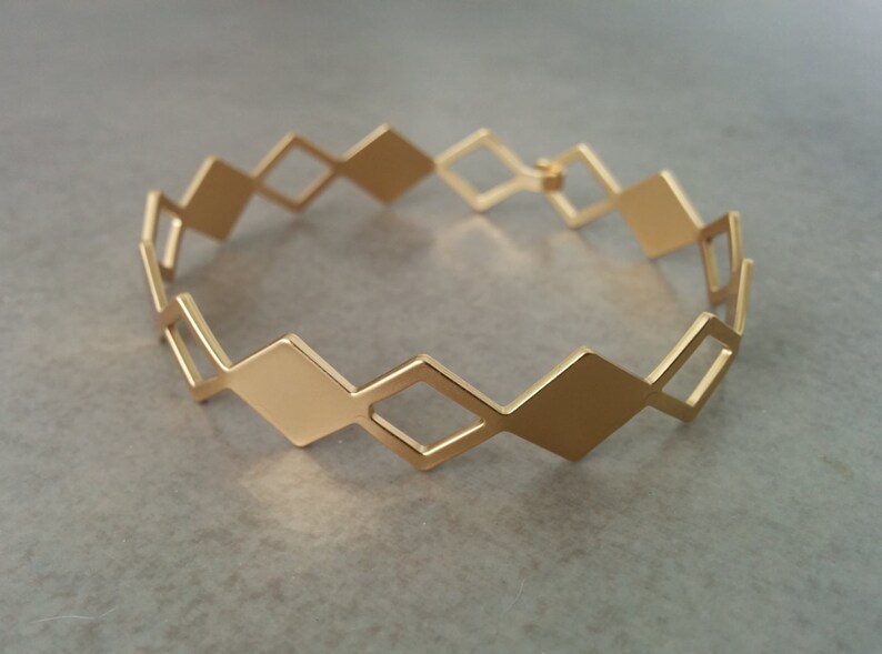 Gold Thin Bracelet, Geometric Bracelet, Triangle Bracelet, Gold Bracelet, Geometric Bangles, Gold Geometric Bracelet, Cuff Bracelet, Bangles image 1