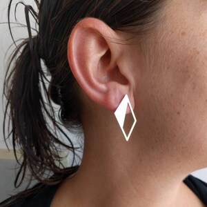 Geometric Stud Earrings, Geometric Studs, Geometric Earrings, Triangle ...