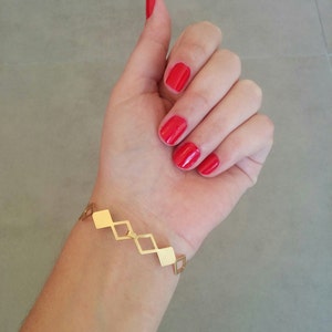 Gold Thin Bracelet, Geometric Bracelet, Triangle Bracelet, Gold Bracelet, Geometric Bangles, Gold Geometric Bracelet, Cuff Bracelet, Bangles image 2