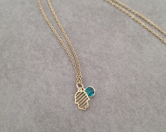Gold Hamsa Necklace, Hamsa Necklace, Hamsa Jewelry, Hamsa Pendant, Gold Necklace, Hamsa Hand Necklace, Hand Necklace, Tiny Hamsa Necklace