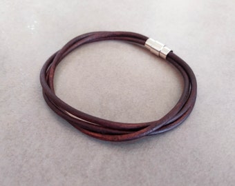 Men Leather Bracelet, Mens Bracelet, Leather Bracelet, Mens Jewelry, Brown Leather Bracelet, Gift For Him, Boyfriend Gift, Bracelets For Men