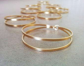 Bracciale rigido in oro, bracciale rigido in oro, bracciali in oro, bracciale rigido a strisce, gioielli da sposa, bracciale rigido in oro semplice, regalo per lei, braccialetto regalo per damigella d'onore