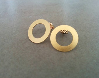 Gold Stud Earrings, Gold Earrings, Stud Earrings, Gold Post Earrings, Ear Studs, Circle earrings, gold studs, Gift For Her, Wedding Gift
