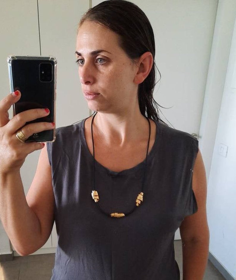 Black String Necklace Leather Jewelry Long Black Necklace Black Necklace Leather Necklace Gold Necklace Women Necklace