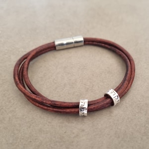 Men Leather Bracelet, Mens Bracelet, Leather Bracelet, Mens Jewelry, Brown Leather Bracelet, Gift For Him, Boyfriend Gift, Bracelets For Men