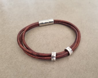 Men Leather Bracelet, Mens Bracelet, Leather Bracelet, Mens Jewelry, Brown Leather Bracelet, Gift For Him, Boyfriend Gift, Bracelets For Men