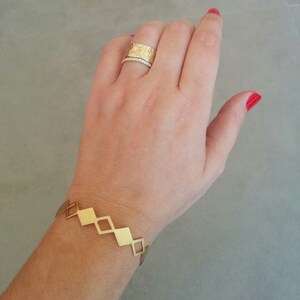 Gold Thin Bracelet, Geometric Bracelet, Triangle Bracelet, Gold Bracelet, Geometric Bangles, Gold Geometric Bracelet, Cuff Bracelet, Bangles image 3
