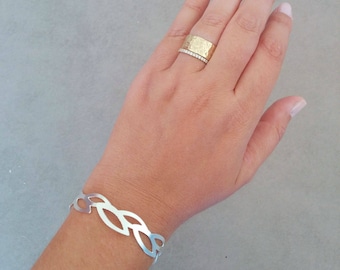Silver Leaf Bracelet, Leaf Bracelet, Silver Bracelet, Leaf Jewelry, Nature Bracelet, Wedding Bracelet, Bridesmaid Gift