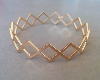 Geometric Bracelet, Geometric Jewelry, Bracelet, Gold Bracelet, Dainty Bracelet, Bangle Bracelet, Triangle Bracelet, Minimalist Bracelet