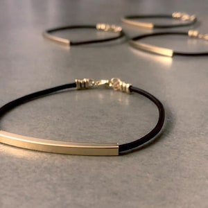 Leather Bracelet, women leather bracelet , Leather Gold Bracelet, Brown leather bracelet, Beige leather bracelet, Gold Thin Tube Bracelet