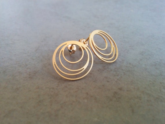 Gold Stud Earrings Gold Earrings Stud Earrings Gold Post | Etsy