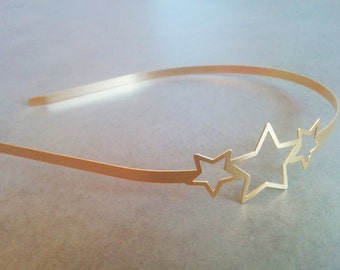 Gold headband with stars - Bridal headband - wedding hair piece