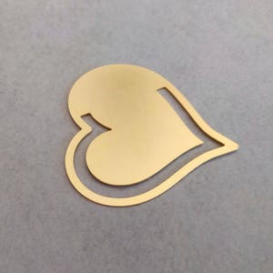 Gold Heart Bookmark, Metal Bookmark, Bookmark, Custom Bookmark, Gold Bookmark, Anniversary Gift, Mothers Day, Christmas Gift, Book Lovers