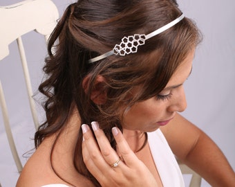 Bridal headband - Silver hair piece - Wedding accessory