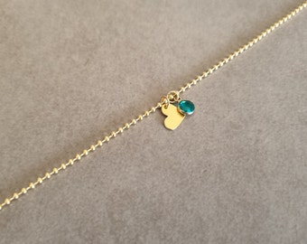 Gold Ankle Bracelet, Heart & Turquoise Ankle, Turquoise Charm Ankle,  Gold Anklet, Ball Chain Bracelet, Foot Jewelry, Dog Chain Bracelet