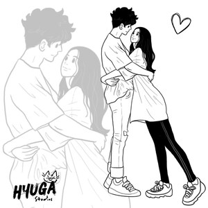 Minimalist LINEART Custom Portrait Art | FAST TURNOVER | Digital Download Only | Valentines | Cute | Wedding | Aesthetic かわいい