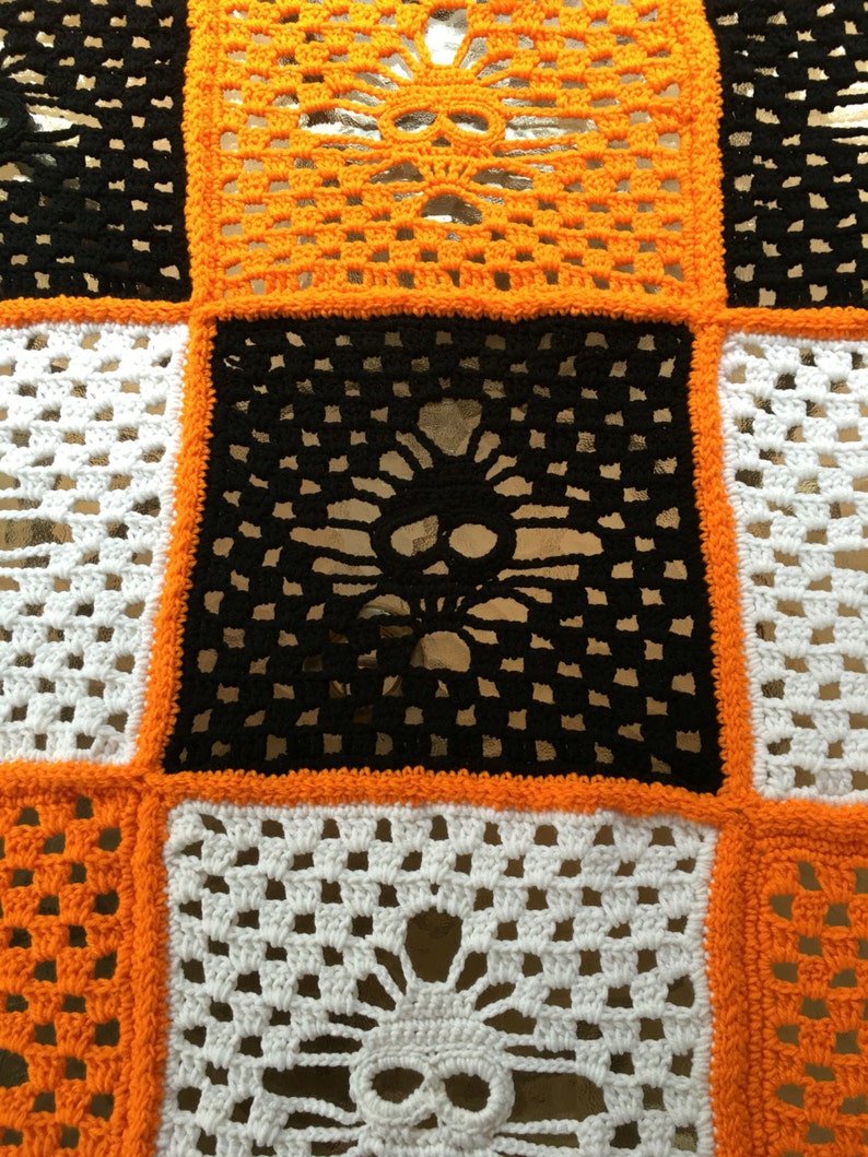 Halloween Skull Crochet Blanket/Halloween Skull Throw/Granny Etsy