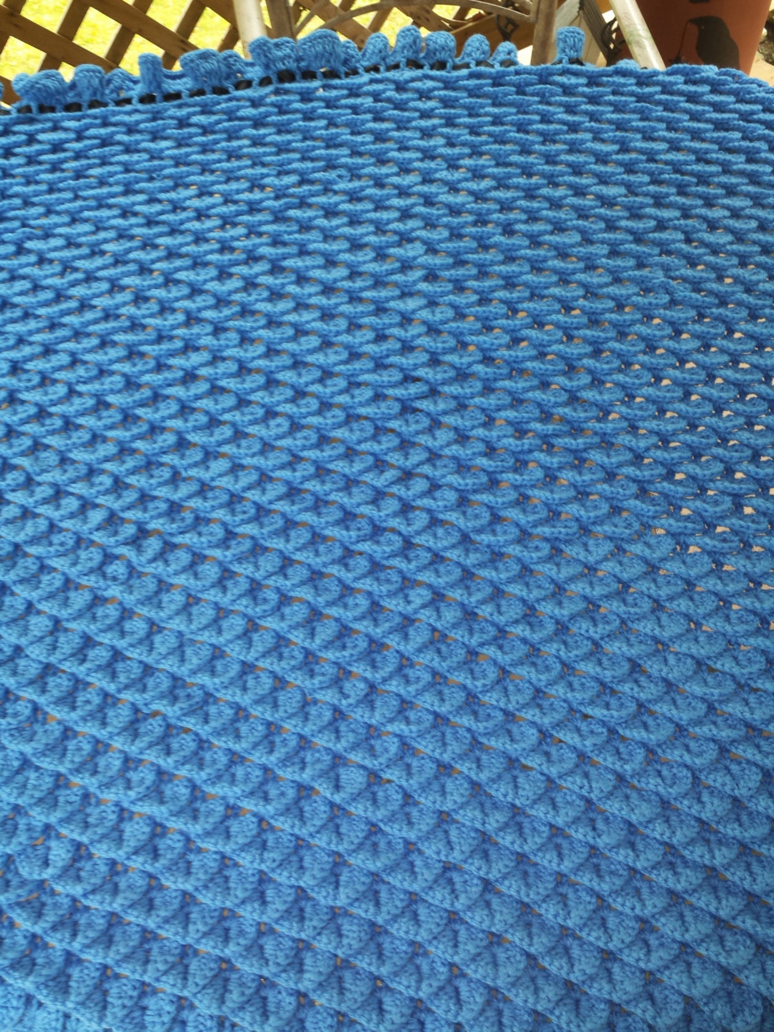 Blue Crochet Blanket 50x50/Heavy Crochet afghan/Crochet Blue Etsy