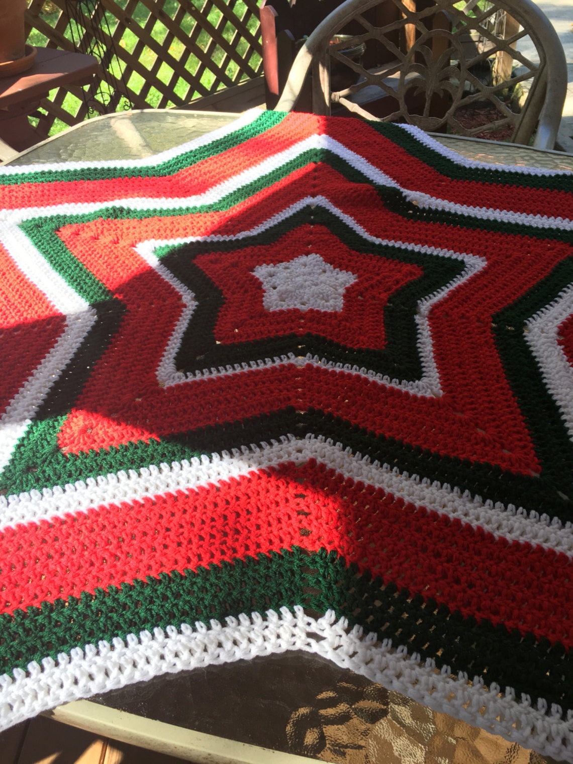 Christmas Star Afghan/Crochet Star Blanket/60x60 Star  Etsy