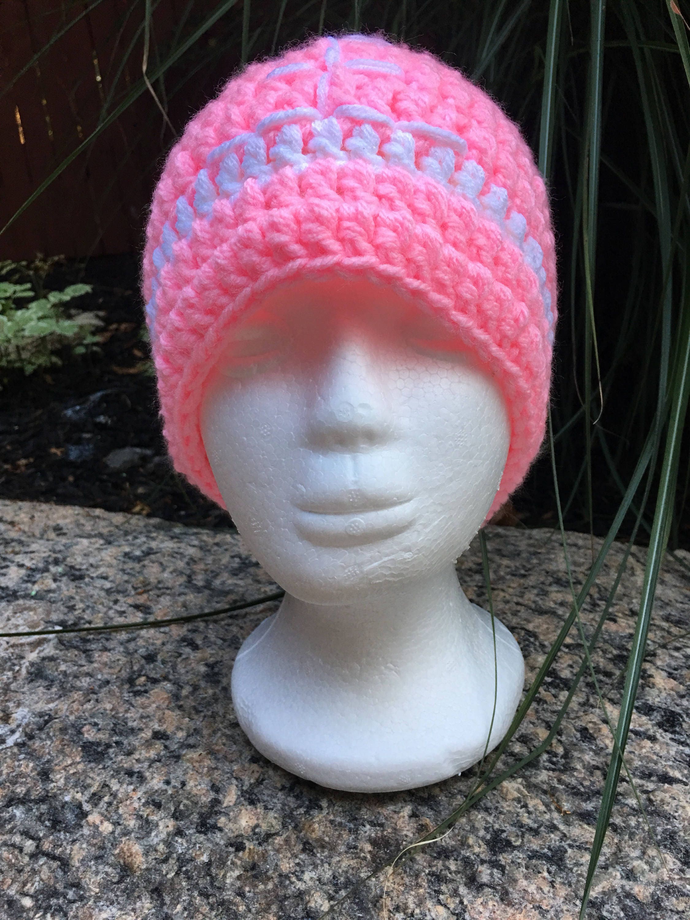 Handmade Pink Football Beanie/Crochet Football Hat/Game Day | Etsy
