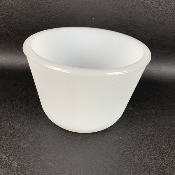 Ribbed Milk Glass Bowl / Planter E.O. Brody