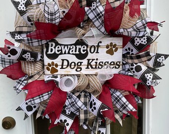 Pet Wreath Pet Lover Wreath Plush Dog Wreath designer Wreath Dog Wreath Dog Front Door Wreath