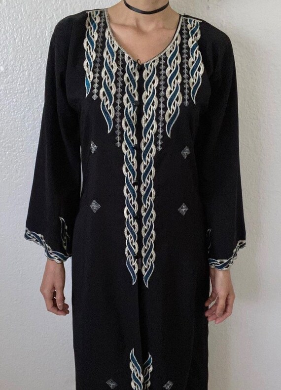 Vintage Boho Kimono Embroidered Dress - image 2