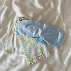 Handmade Blue Eyemask with Bag