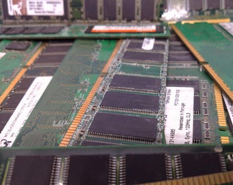 Double-Sided Gold PC RAM Sticks – Scrap, Craft, Parts or Gold Recovery Lot of 10