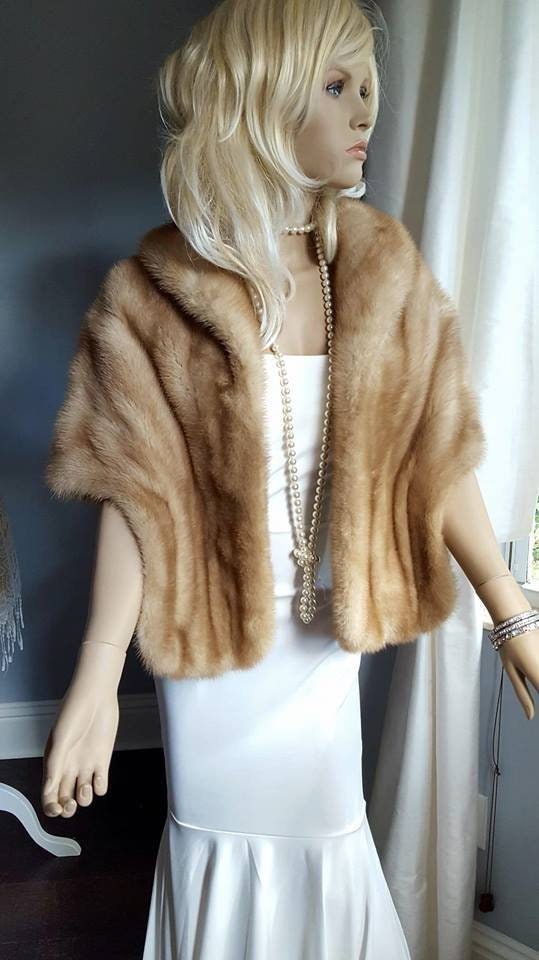 Luxury Vintage Mink Fur Stole Mink Cape Fur Wrap Mink Fur Shawl