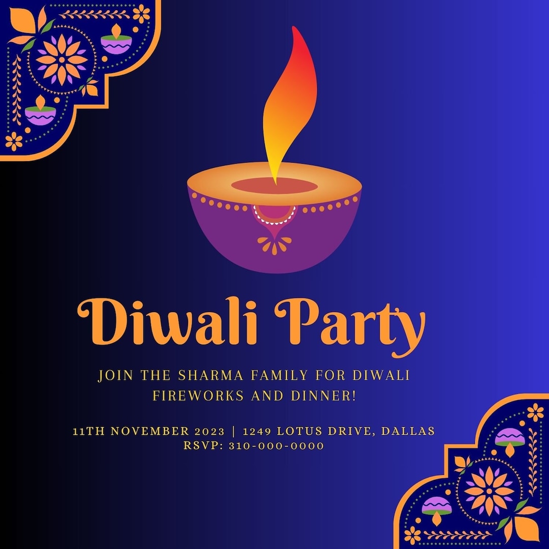 Diwali Party Invitation Digital Card Editable Template Etsy Diwali Party Invitation Digital Card Editable Template Etsy
