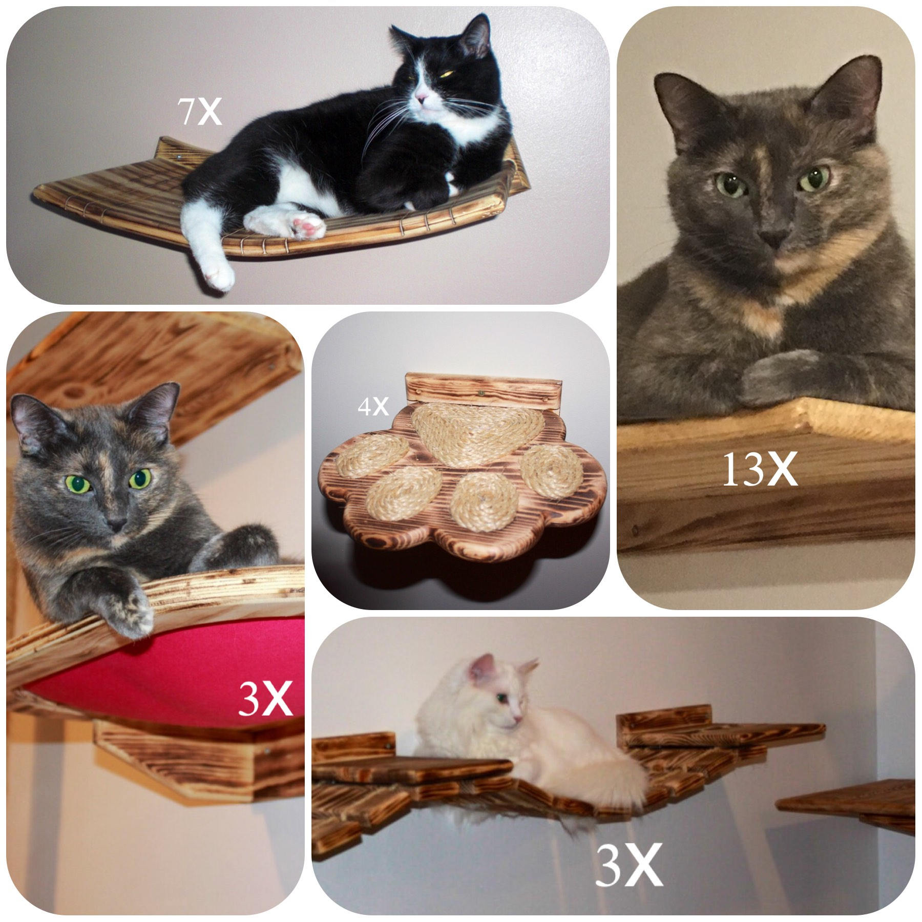 Meubles Pour Chats En Vrac 7 Etageres Sinueuses 3 Etsy