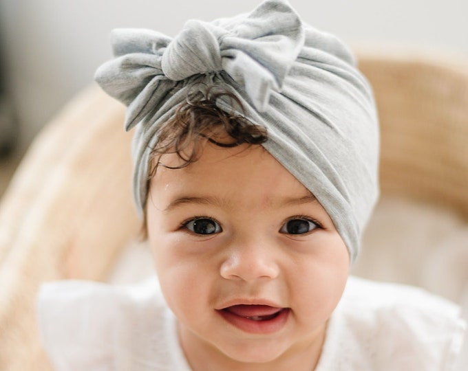 Cotton Bow Turbans, Baby Knot Turban, Baby Headwrap, Knit Turban , Baby