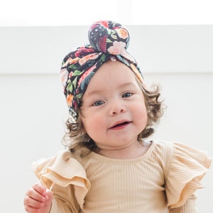 Floral Baby Turbans, Baby Hats, Cotton Baby Headband, Floral Baby Headband, Flower Baby Headwrap, Floral Bun, Baby Turban, Baby Headwap