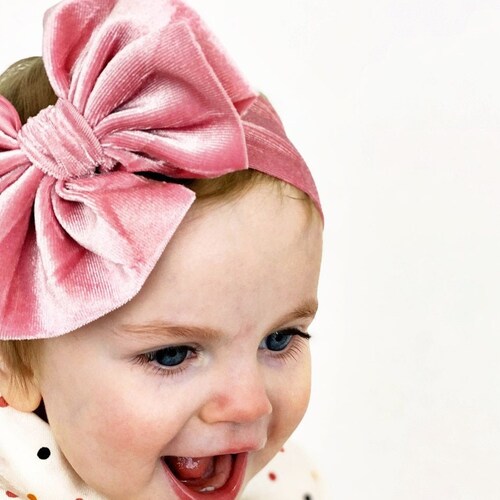 Big Velvet Loopy Headbands Velvet Bow Baby Velvet Headband Etsy