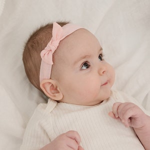 Linen Headband, Soft Linen Headband, Linen Bow, Lightweight Headband, Cotton Headband, Infant Headband, One Size Fits All Baby