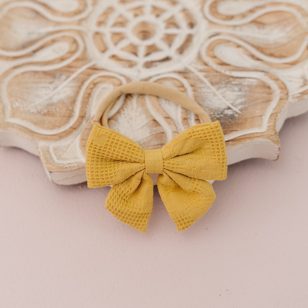 Vintage Linen 3 Cotton Hair Bow Linen Hair Bow Cotton Hair Etsy