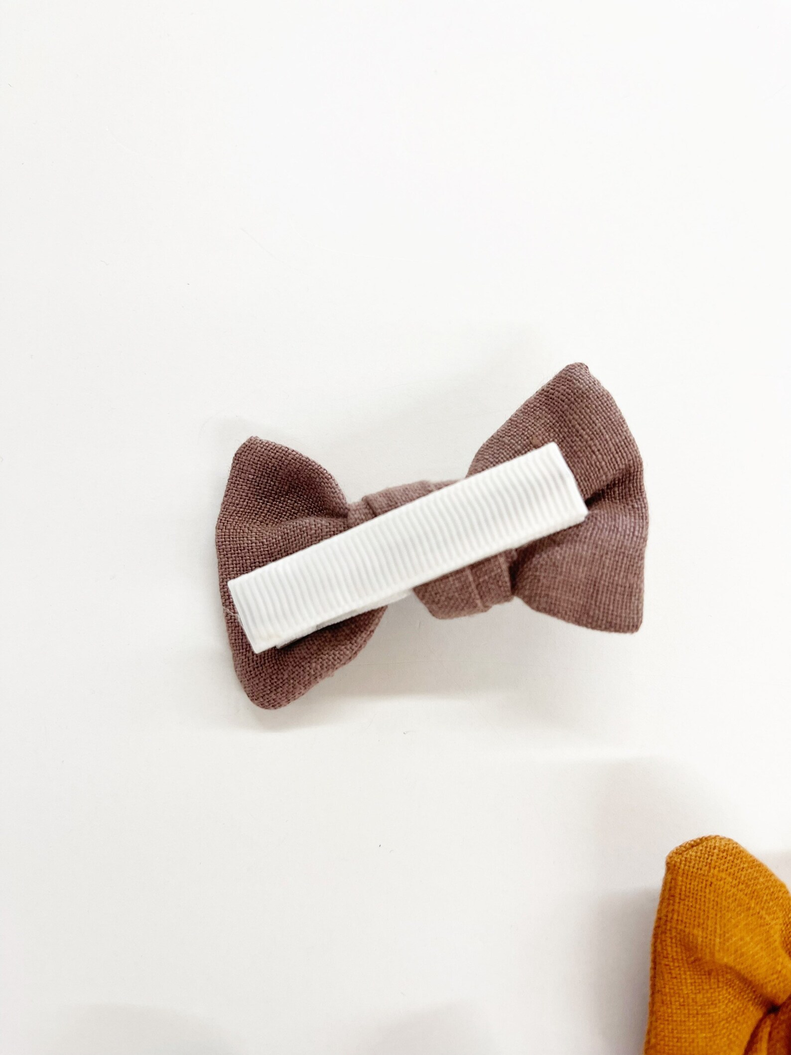 2.5 Linen Knottie Bow Clips Linen Bow Minimal Bow Simple - Etsy