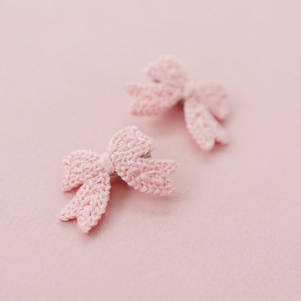 Itty Bitty Crochet Bows Hair Clip Set of 2