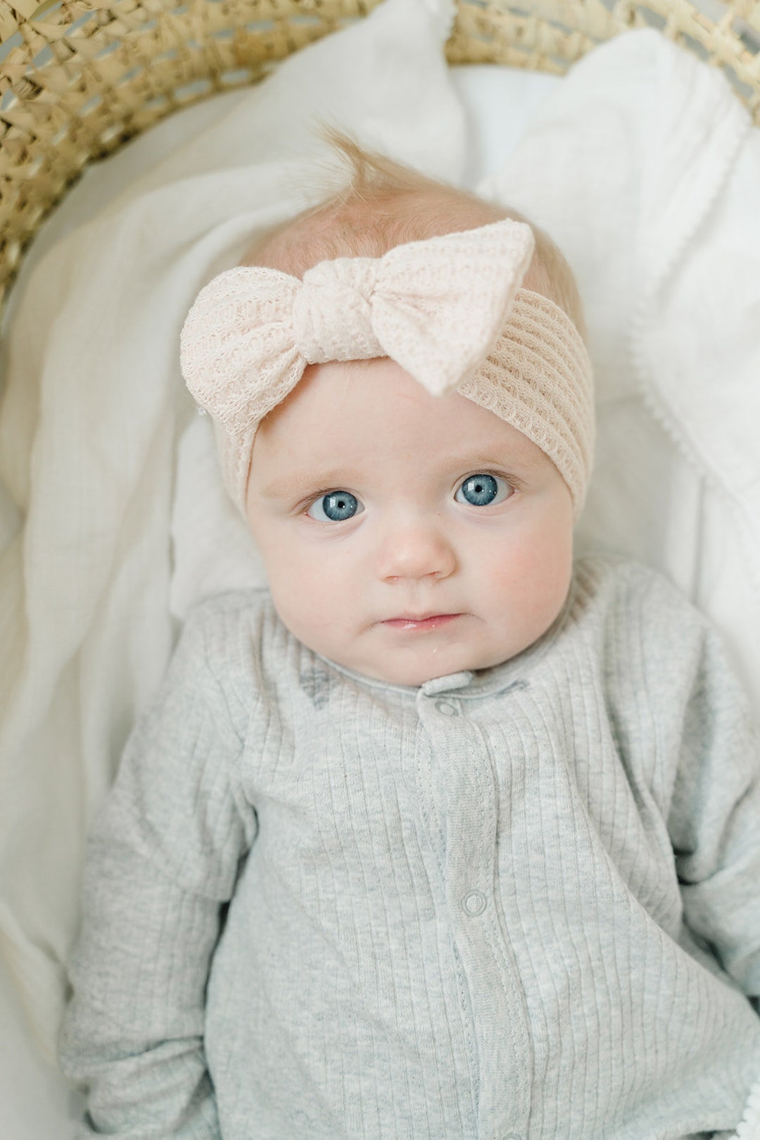 Waffle Cotton Baby Headband, Texture Baby Headwrap, Lightweight Baby