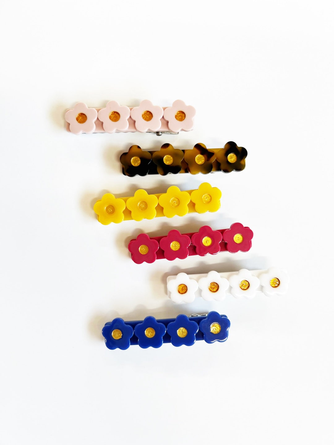 Flower Acrylic Resin Hair Clip, Girls Back to School Hair Bow, Simple Hair Clip, Small Flower