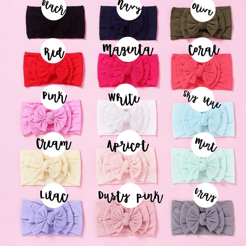 Double Bow Nylon Headbands Trendy Nylon Headband Baby Etsy