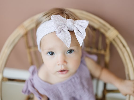 Bandeaux en lin en nylon avec arcs pour bébé fille nouveau-né tout-petit