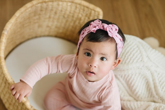 Bandeaux en lin en nylon avec arcs pour bébé fille nouveau-né tout-petit