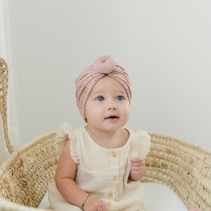 Dusty Rose Eyelet Bun Turban Baby Knot Turban Baby Headwrap - Etsy