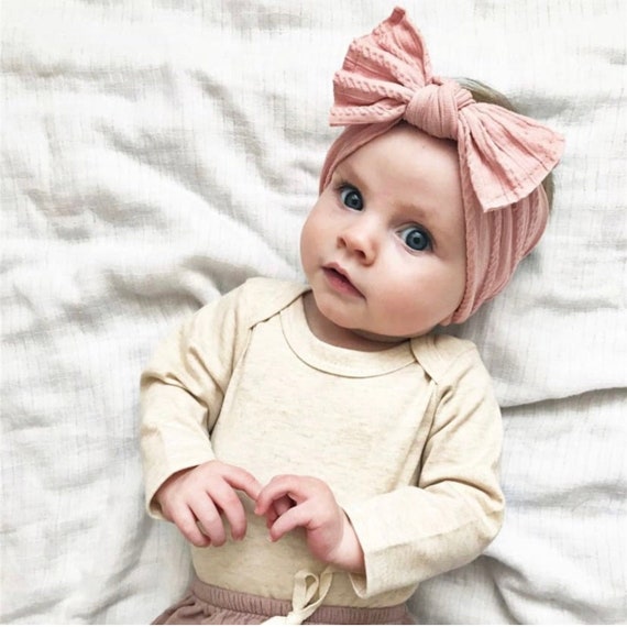 Children Nylon Headband Bow Headwrap Baby Headband Cable Knit Hair Accessories U 