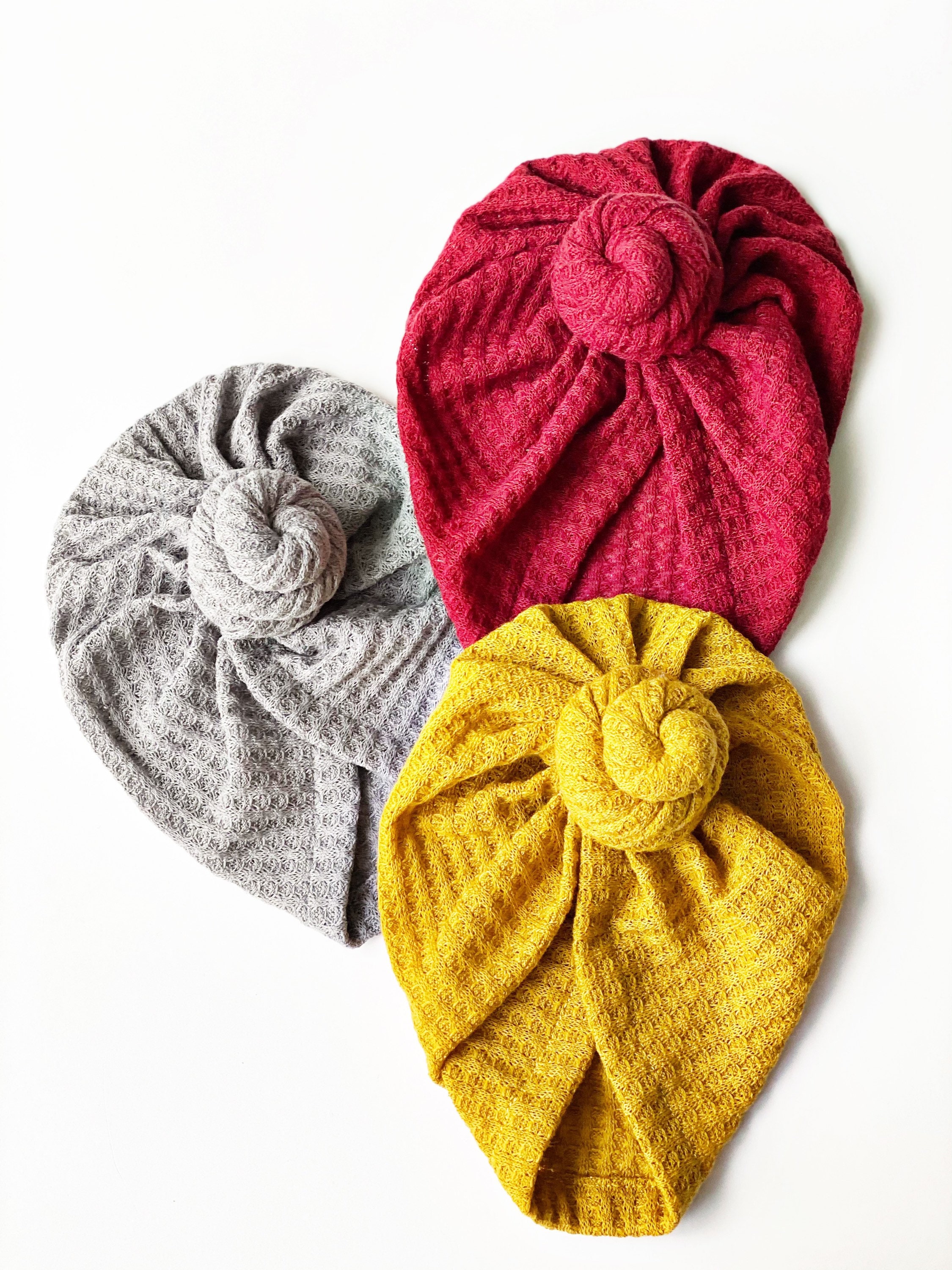 Knotted Baby Turban, Waffle Knit Turban, Baby Turbans, Baby Bow Turba…